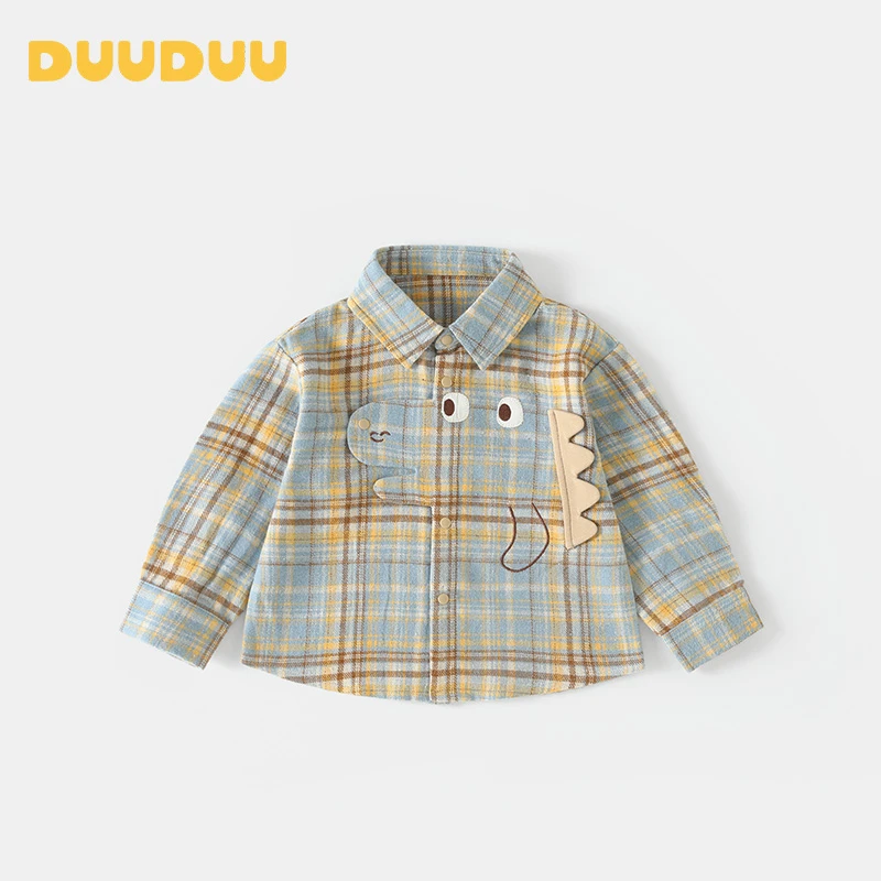 DUUDUU男宝宝长袖衬衫春季卡通上衣婴儿纯棉打底衫小童外出服秋装