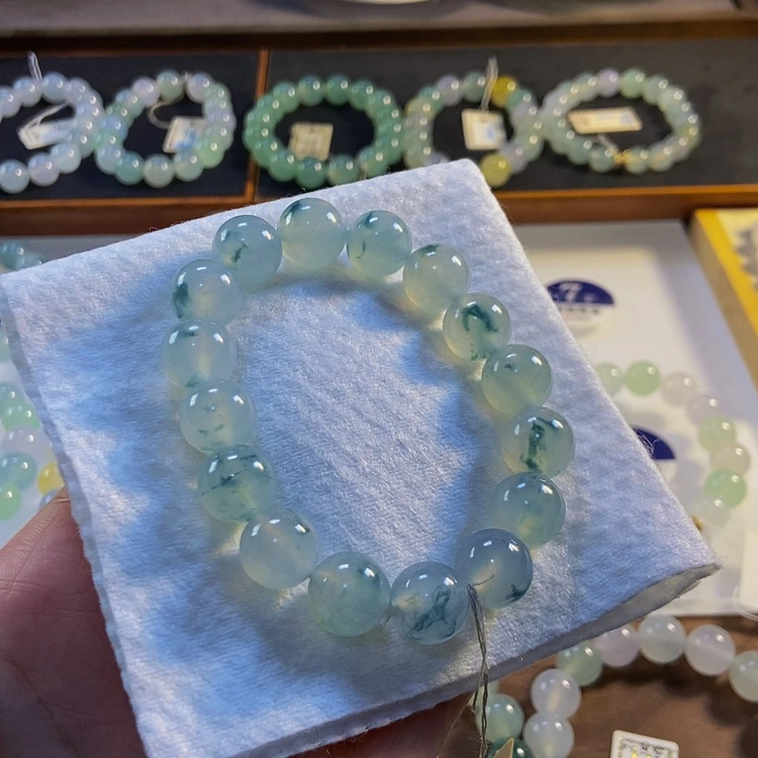 定制翡翠未镶嵌翡翠手串卡12.6