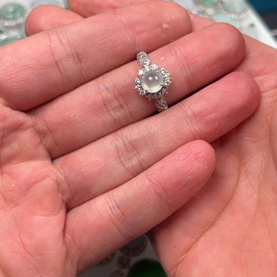 翡翠银S925镶嵌戒指