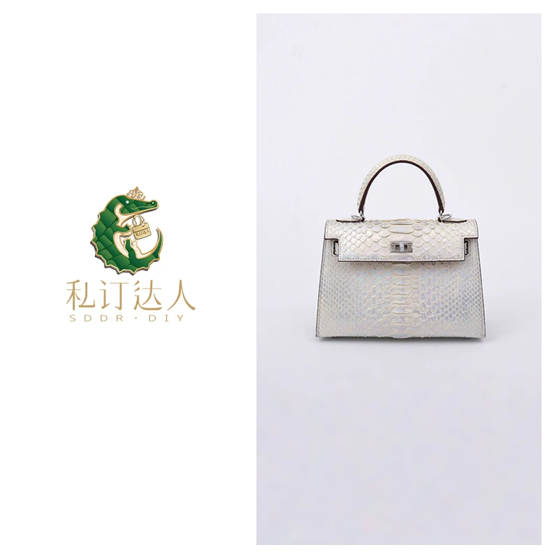 AI.BAGBURRY2025年春夏新款女士真皮百搭时尚蛇皮手拎斜跨包