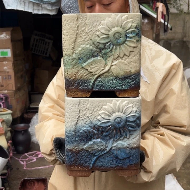 紫砂茶碗复古侘寂风两个口径19高度19