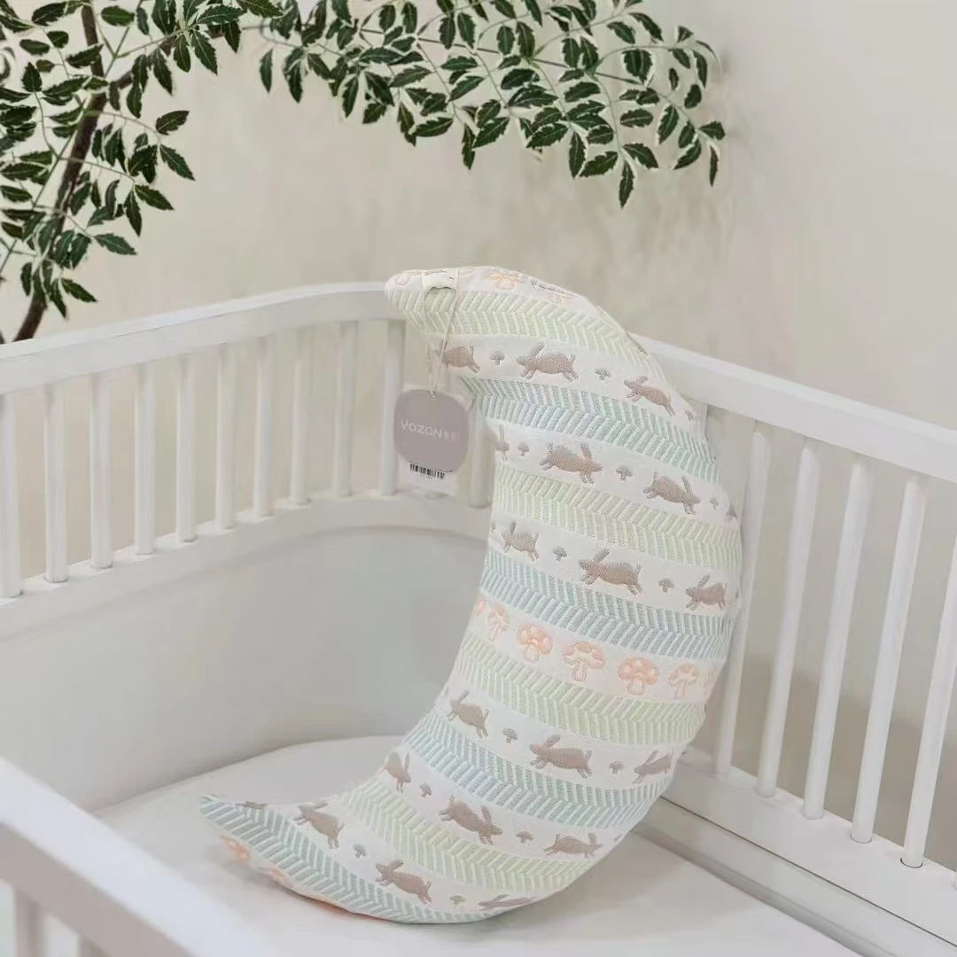 雅赞雅赞【月亮枕】哺乳侧睡腰枕 母婴A类纯棉吸汗透气安抚多功能枕