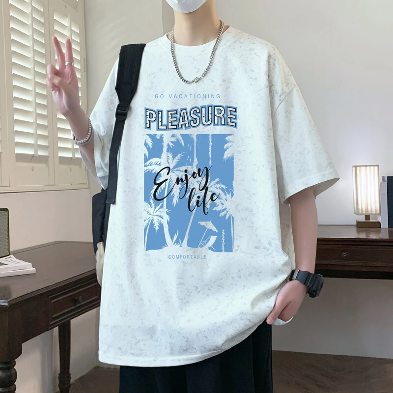 2025夏季新款潮青少年休闲帅气潮流印花短袖T恤学生半袖上体恤