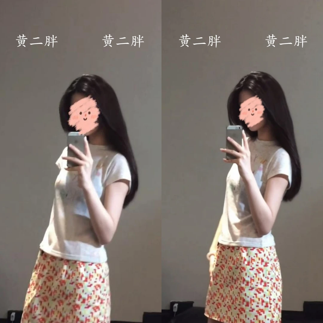 趣味涂鸦正肩圆领T恤女修身收腰甜辣妹短款上衣+彩色半身裙夏新款