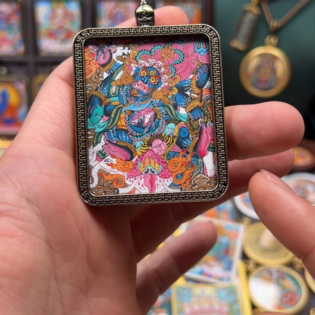 吊坠L****M大黑天玛哈嘎拉纯手绘唐卡