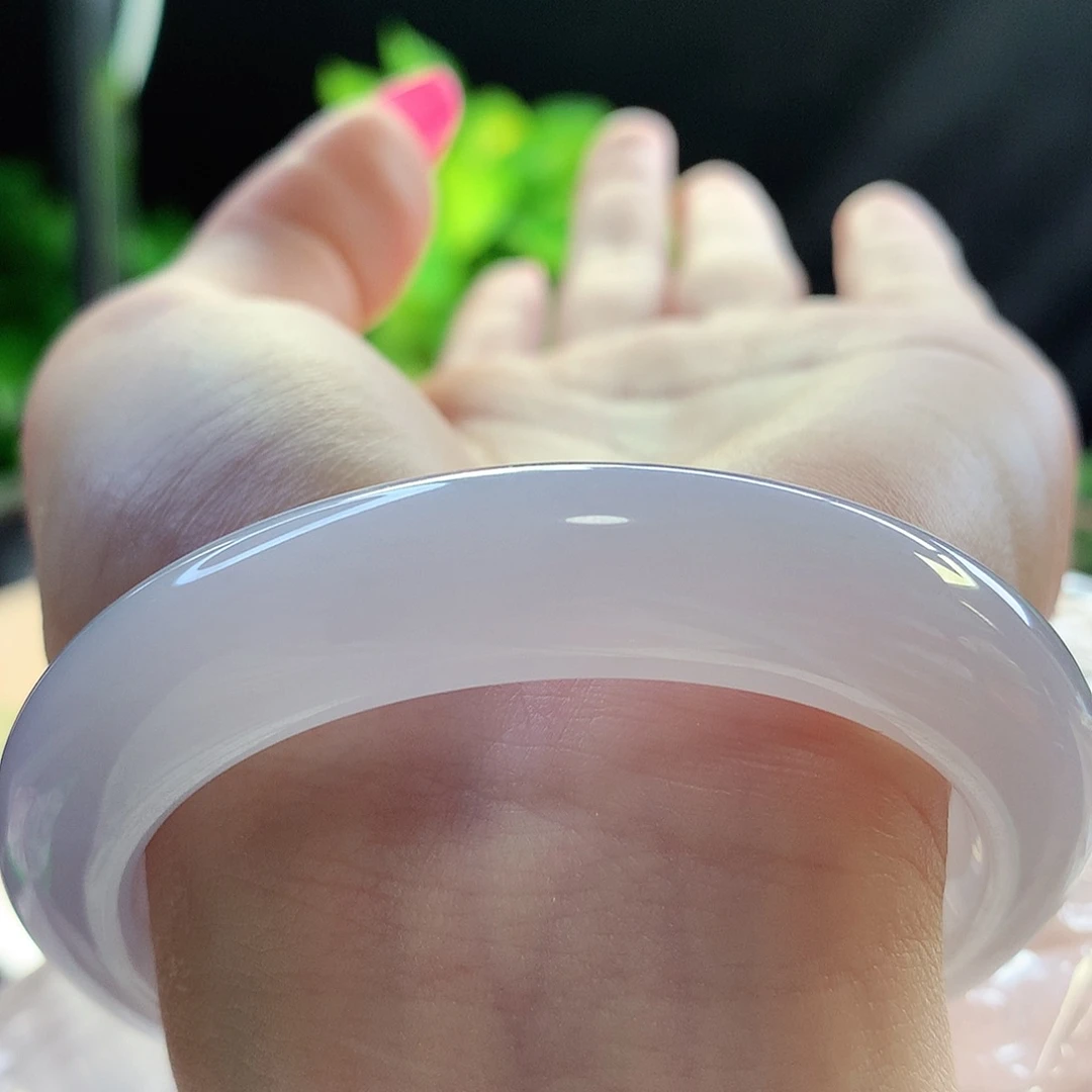 未镶嵌手镯翡翠天然A货翡翠54-55水蜜桃 甜甜蜜蜜 胶滴滴