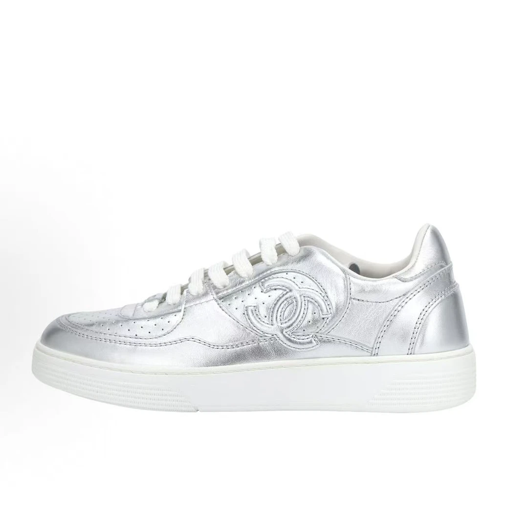 99新 Chanel/香奈儿 37.5码/银角大王平底鞋xxs1448