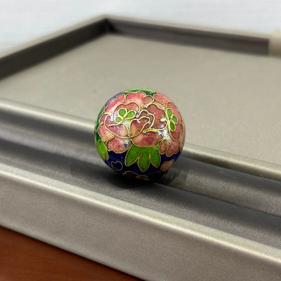 瑞蓝轩景泰蓝《福运珠》银蓝配饰铜胎掐丝珐琅非遗饰品DIY个性手珠