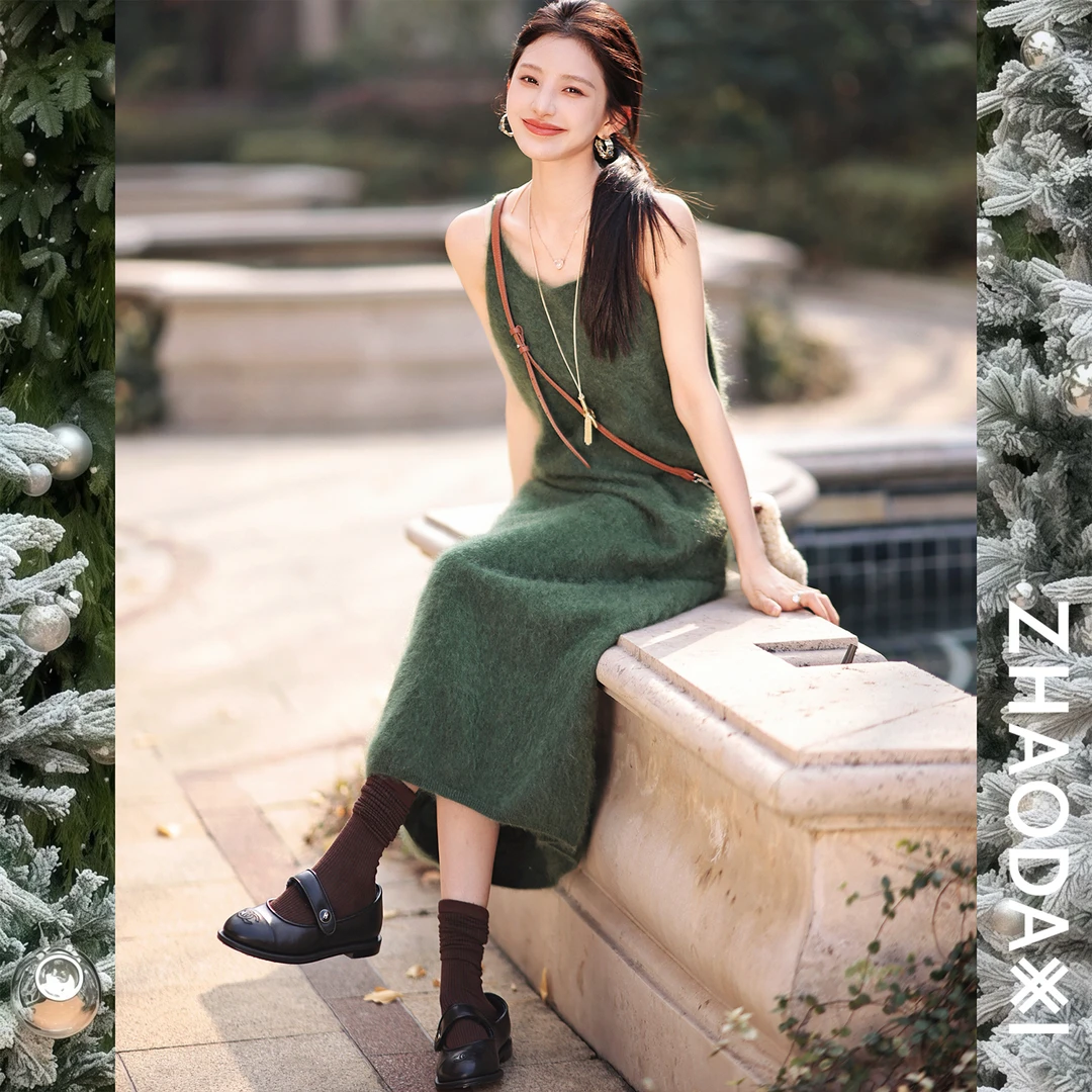 【赵大喜】简爱拉绒针织裙 | 100山羊绒/拉毛工艺