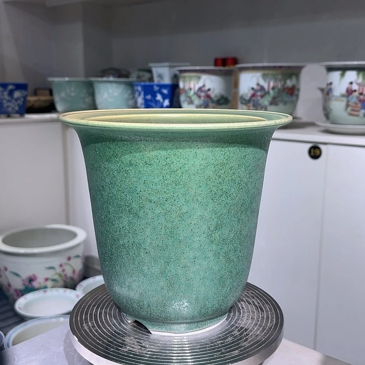 独****2绿釉哑光窑变陶瓷盆