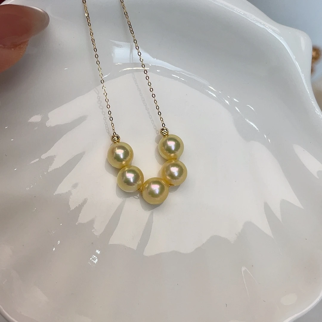 18K金镶嵌项链海水珍珠