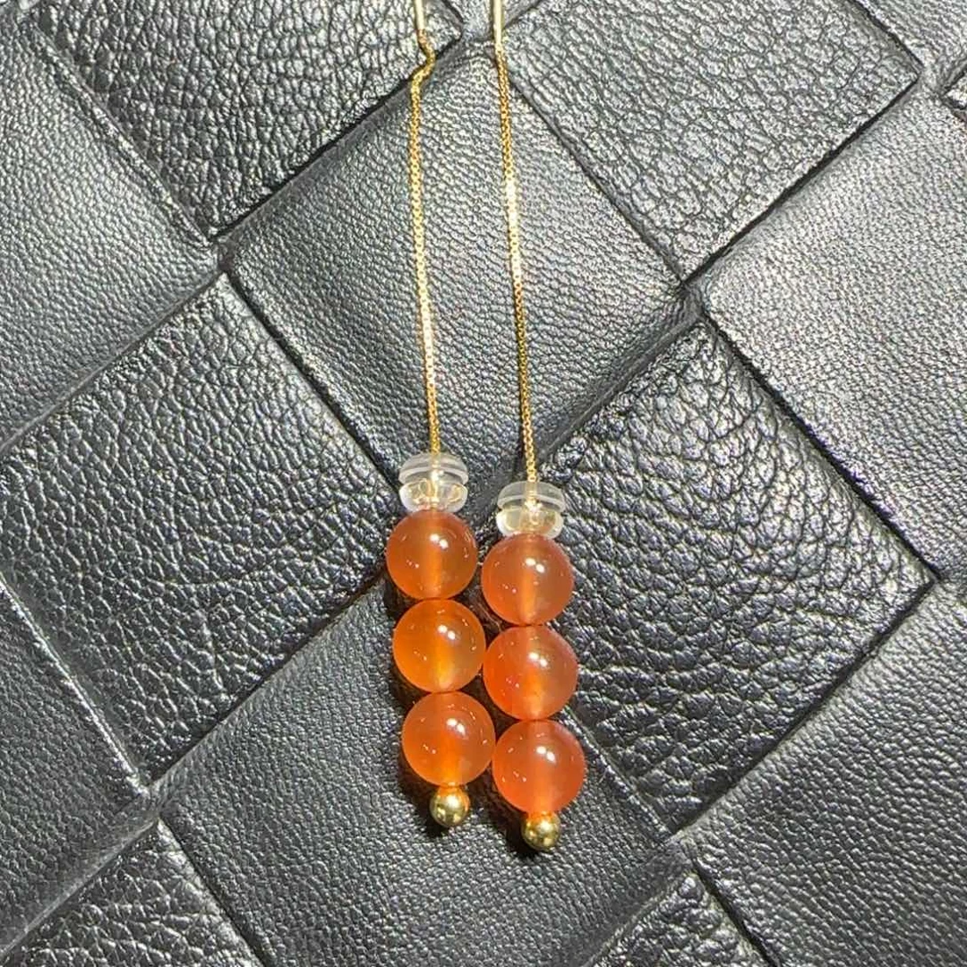 南红玛瑙银S925镶嵌耳坠