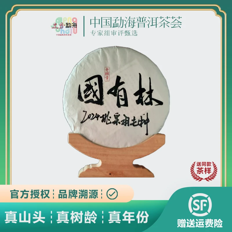 CWJ 2024年老班章国有林云南普洱茶生茶饼茶357g饼茶普洱茶老班章