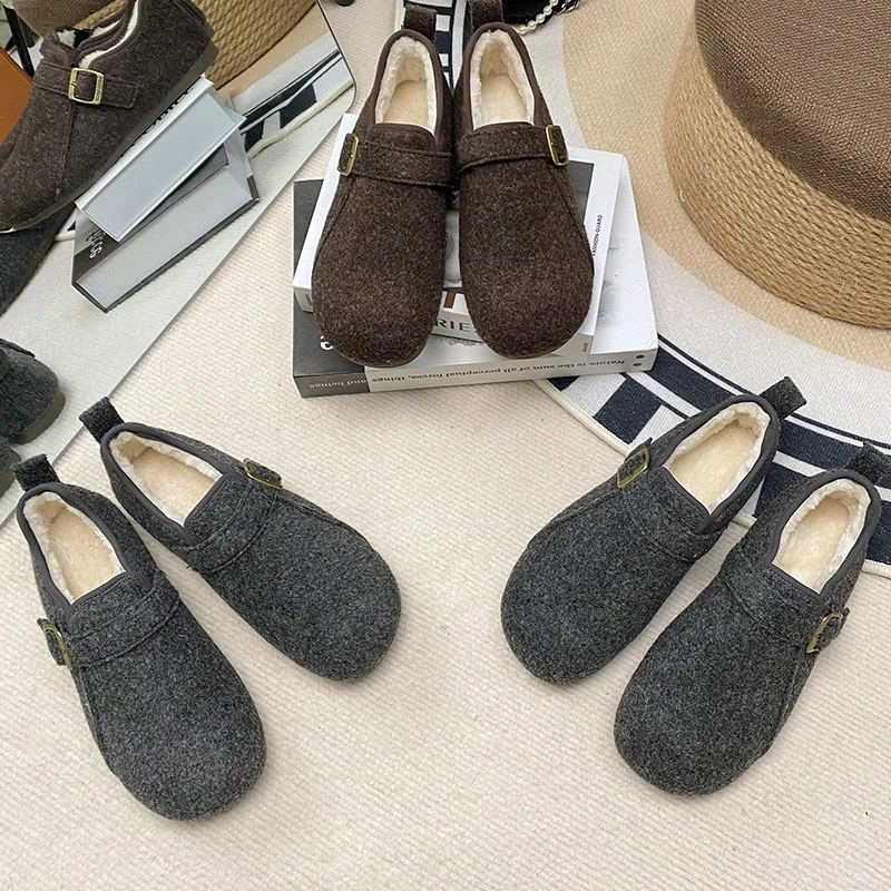 毛毛鞋2024加绒保暖豆豆鞋棉鞋一脚蹬网红棉瓢鞋女鞋加厚577-6