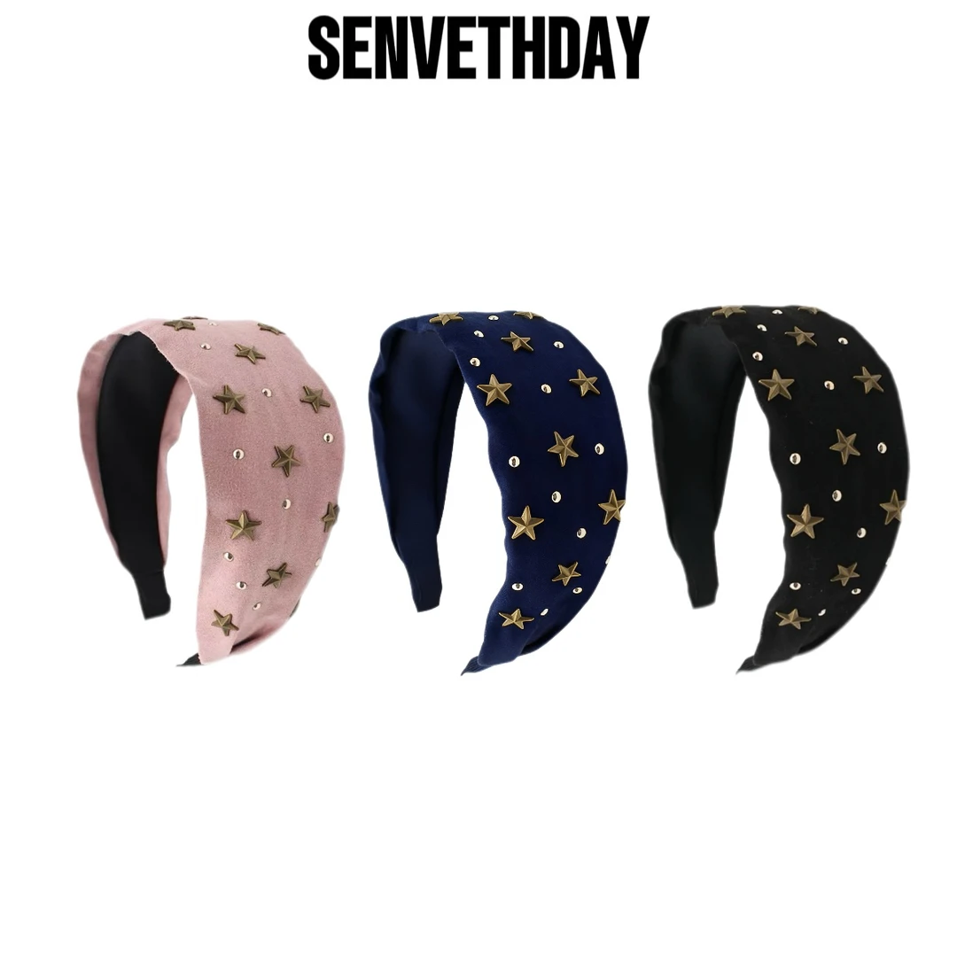 Senveth Day星星柳钉发箍韩版甜美女发箍少女简约经典发饰宽边