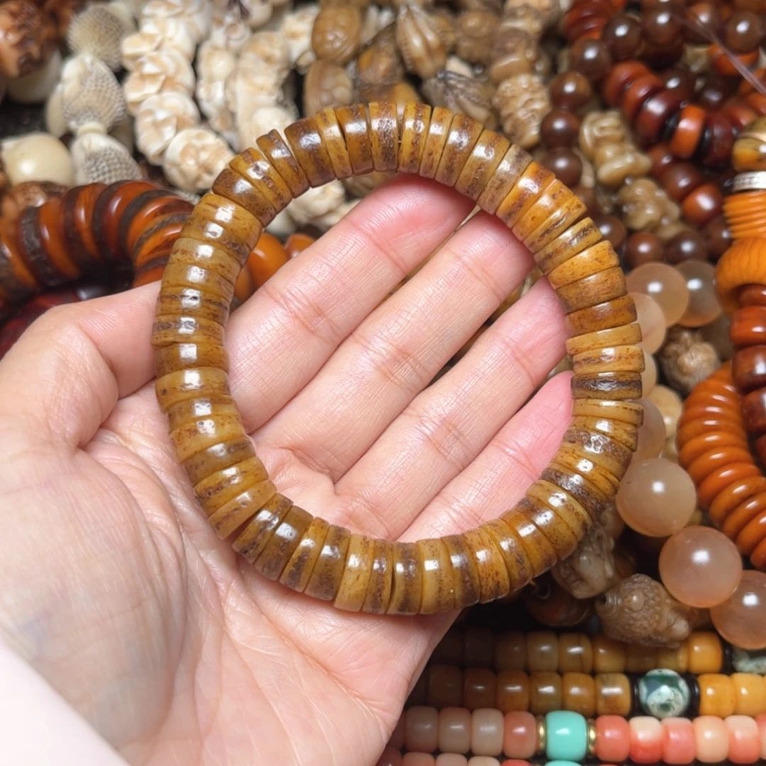 【闪购商品】牛骨手串/手链牛骨原色切片12×54颗