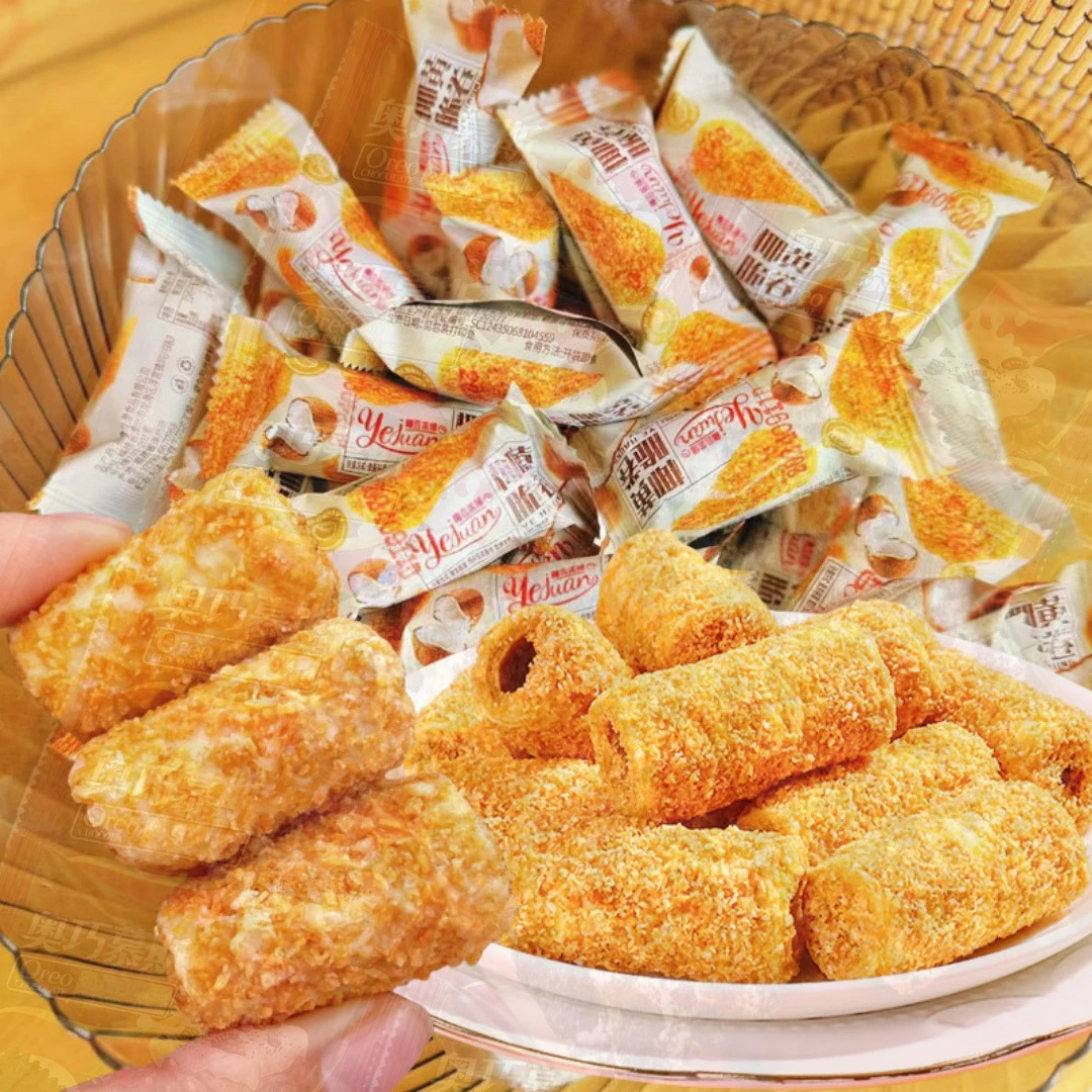 椰黄蛋卷网红追剧优选饼干充饥解馋酥脆整箱休闲零食好吃美味办公