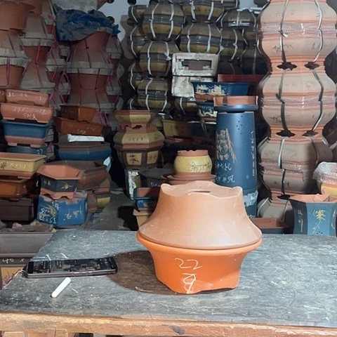 紫砂花盆碗盆两个