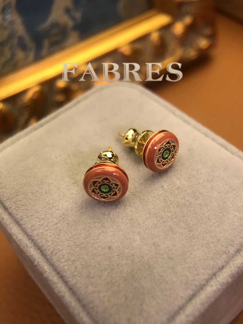 铜合金耳饰 A6499 FR★【粉色记忆】耳钉