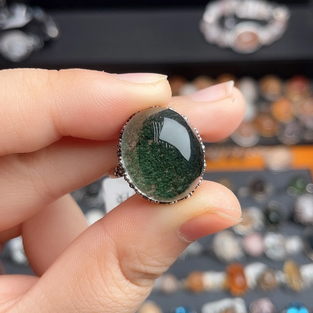 水晶戒指银S925镶嵌遥*