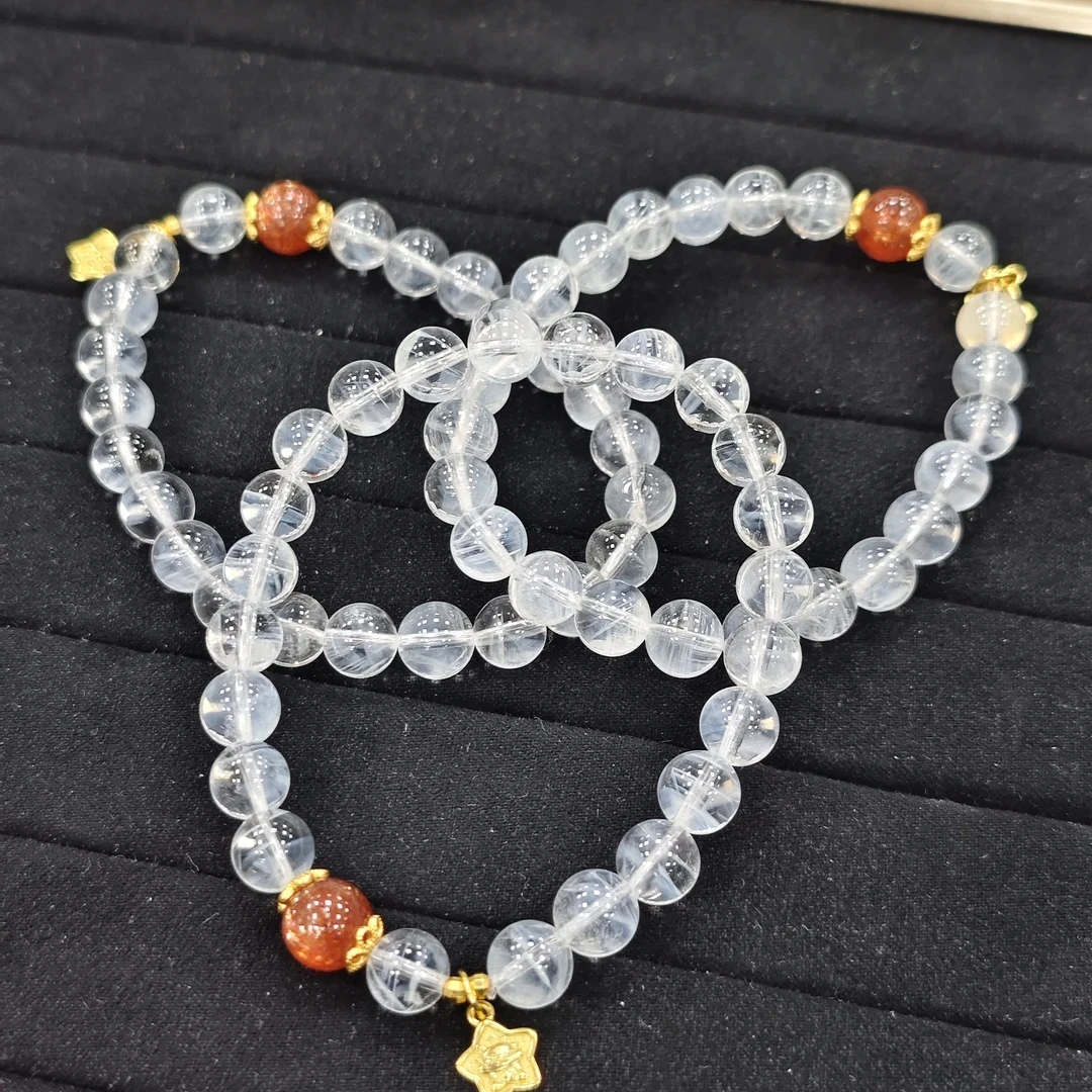 【书记甄选】蓝针搭配金太阳单圈手链 多样性发一件 约7mm XC4431