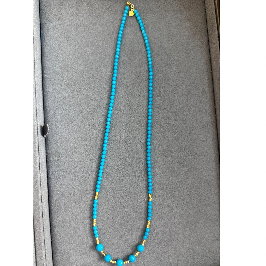 【米迦珠宝】18k金天然美松3-5mm项链