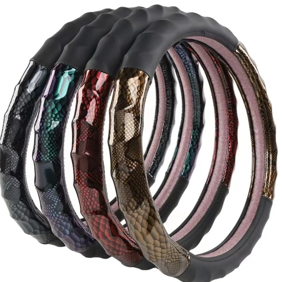 网红新款汽车方向盘套四季通用型韩国个性超手感皮把套