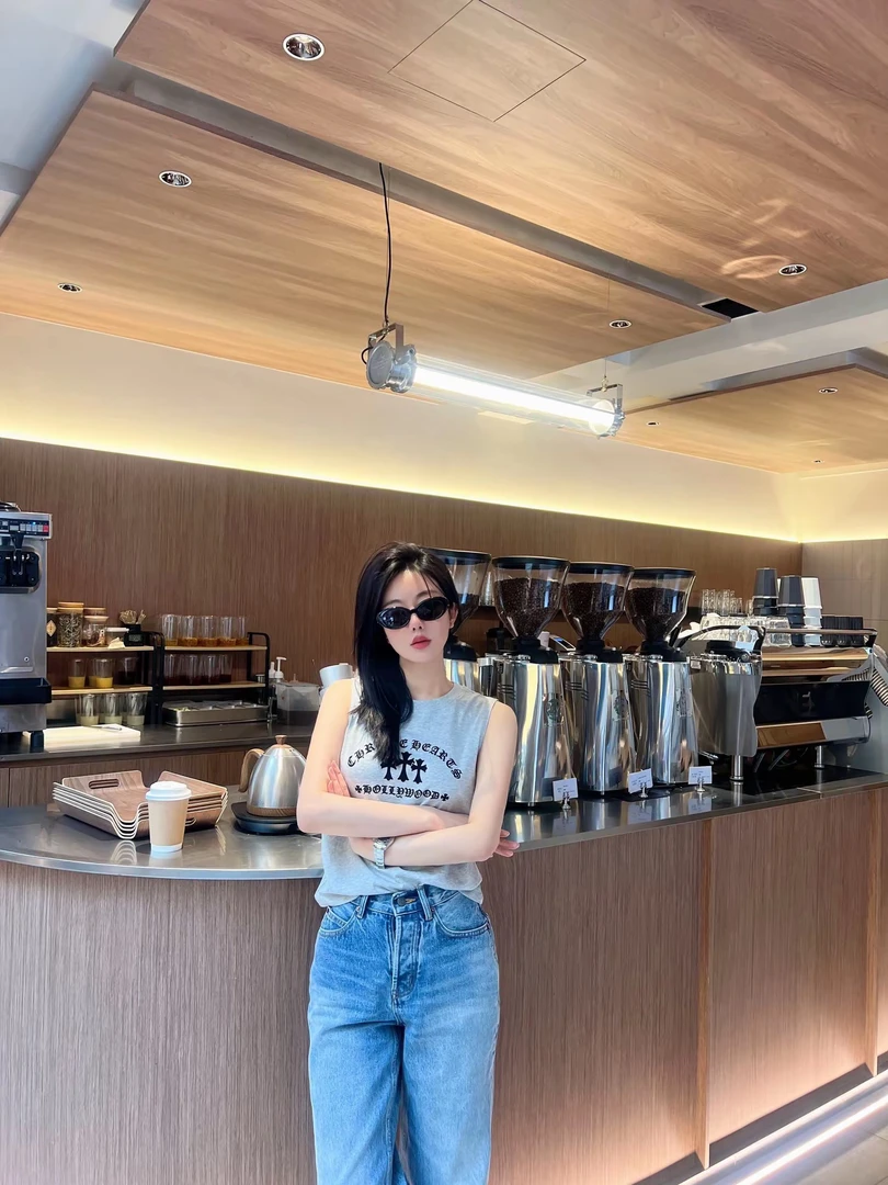 MAII 25春夏十字植绒背心休闲夏季纯棉百搭