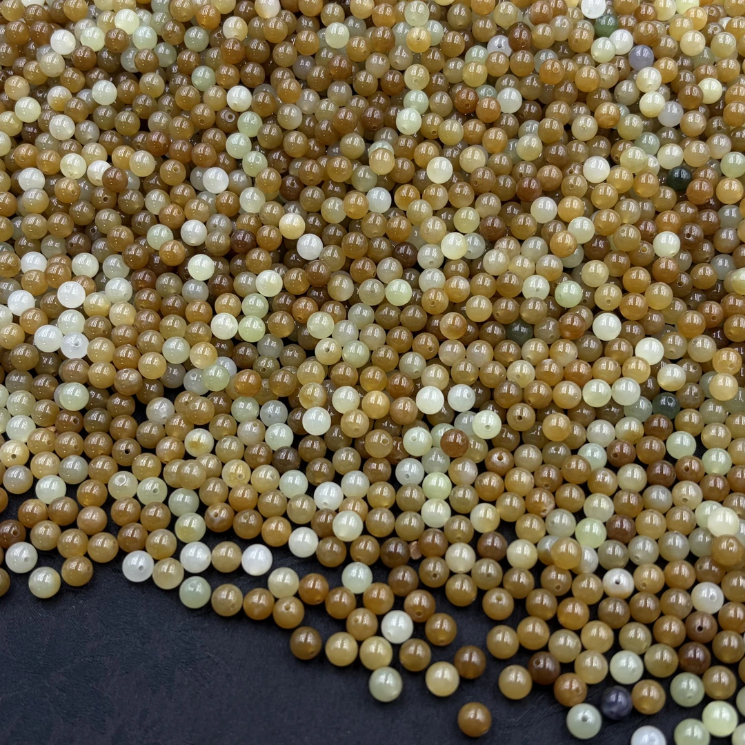 「戴琴珠宝」DQ5970-3粒6mm左右和田玉糖料单珠（多样性发其一）