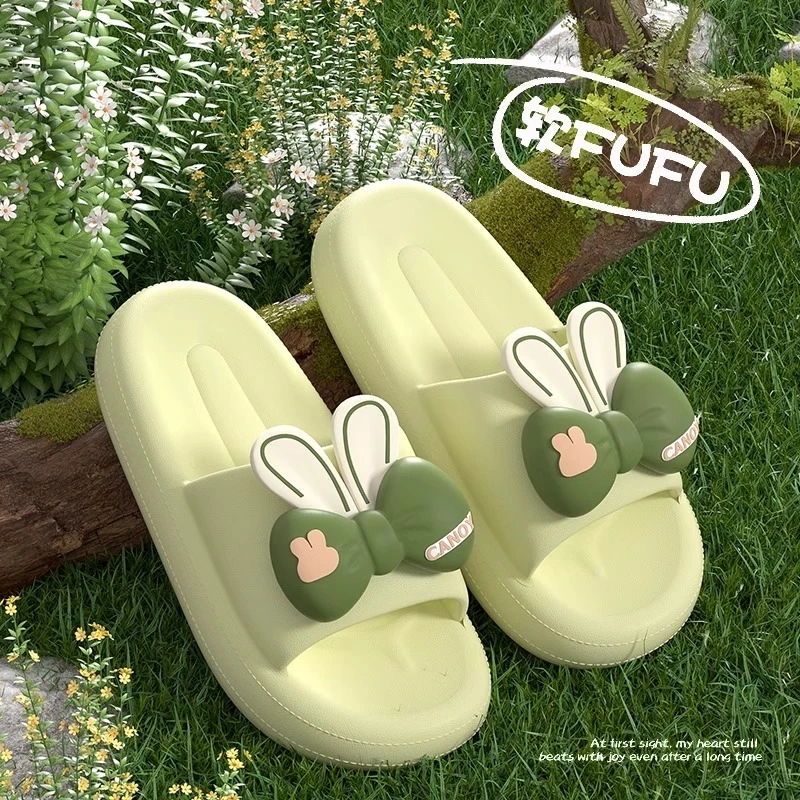 仙女风妍姿萱拖鞋女夏外穿居家2025新款软底拖蝴蝶结厚底拖鞋