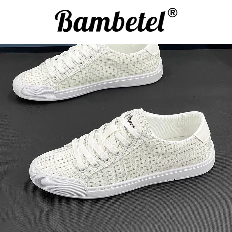 Bambetel潮牌男鞋夏季新款痞帅低帮透气帆布鞋男士百搭系带休闲鞋