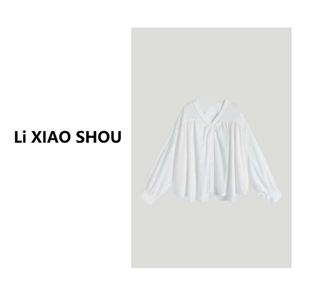 【李小瘦大码女装】新款宽松显气薄款百搭休闲设计感气质衬衫女910