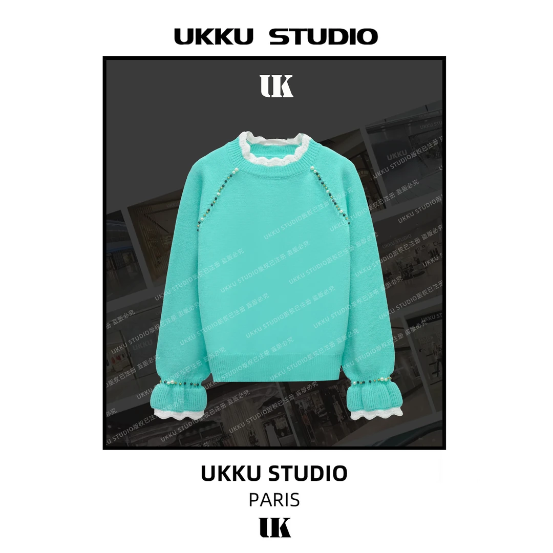 LILI【UKKUSKUDIO】小众高级法式高级感百搭套头设计感毛衣313448