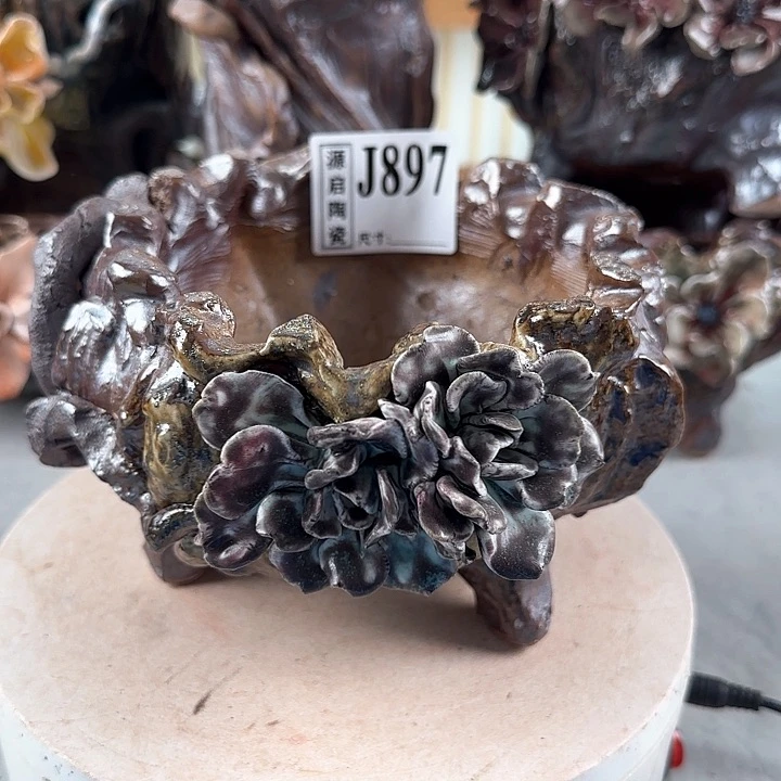 紫砂花盆景德镇手工多肉花盆897