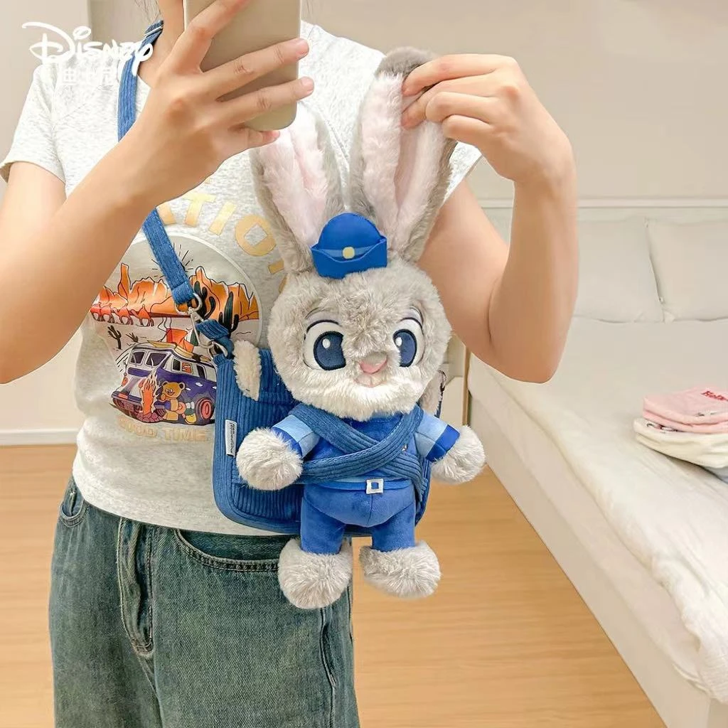迪士尼疯狂动物城朱迪兔晒娃公仔斜挎包可爱卡通玩偶斜背包送女生