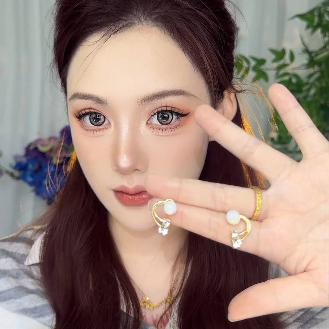 合金耳饰 高级设计感气质百搭后挂式珠珠耳环女ins潮轻奢小众网红