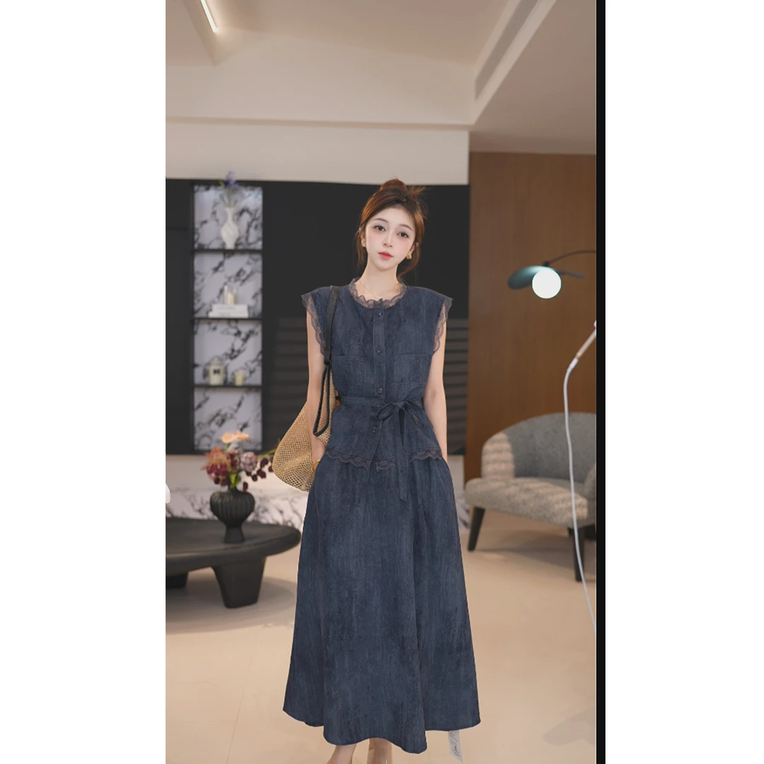 【九九】时尚套装夏新款气质减龄显瘦休闲薄款半身裙FL52TZ413