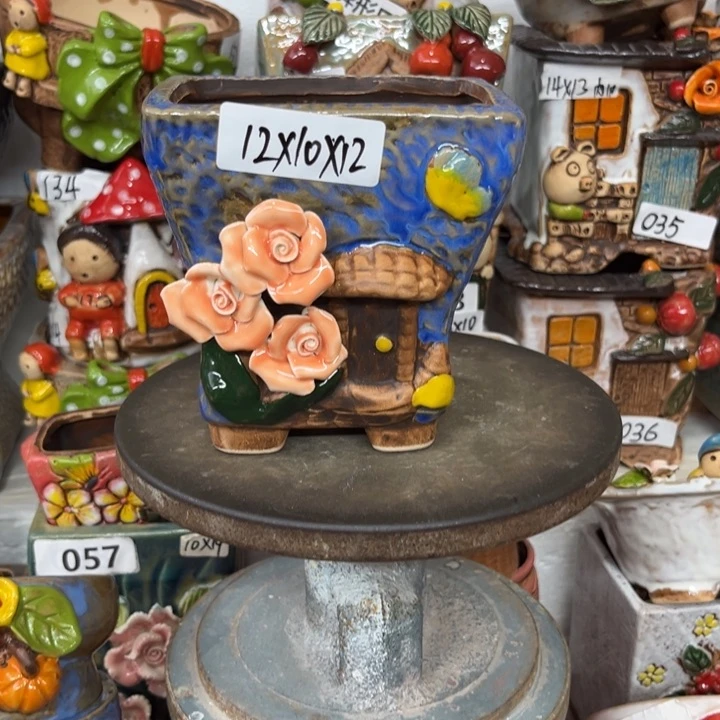 紫砂花盆粗陶材质多肉花盆