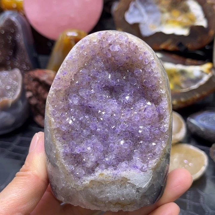 未镶嵌水晶珠宝半成品仙女紫簇