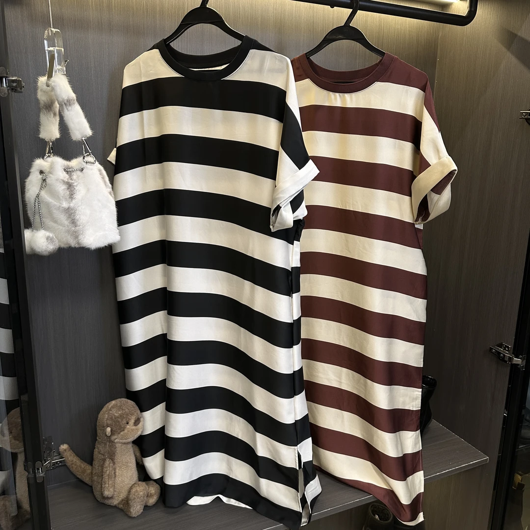 现【小云姐】舒适条纹长款连衣裙060150LH