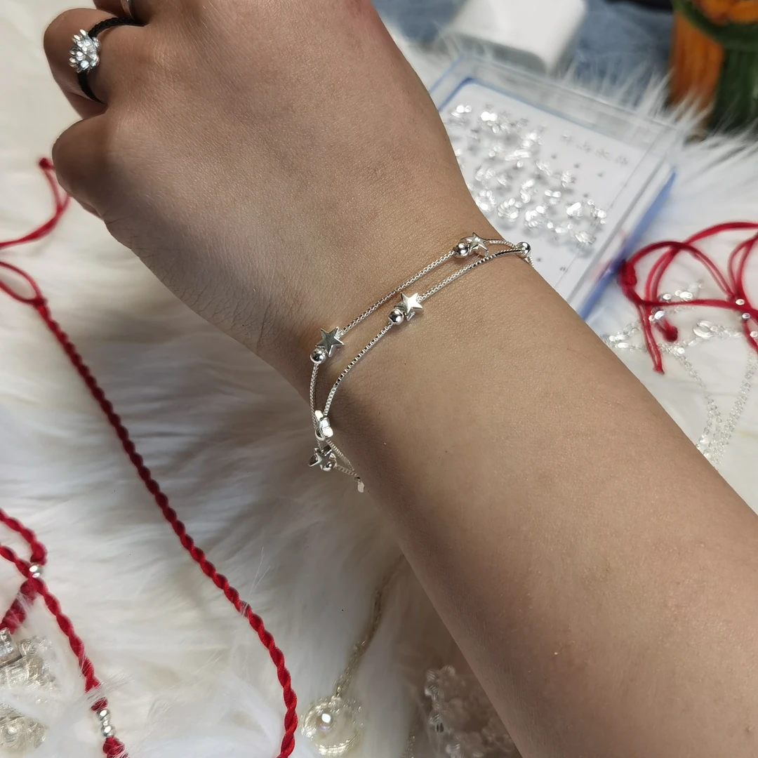 足银手链 足银999，星星手链。