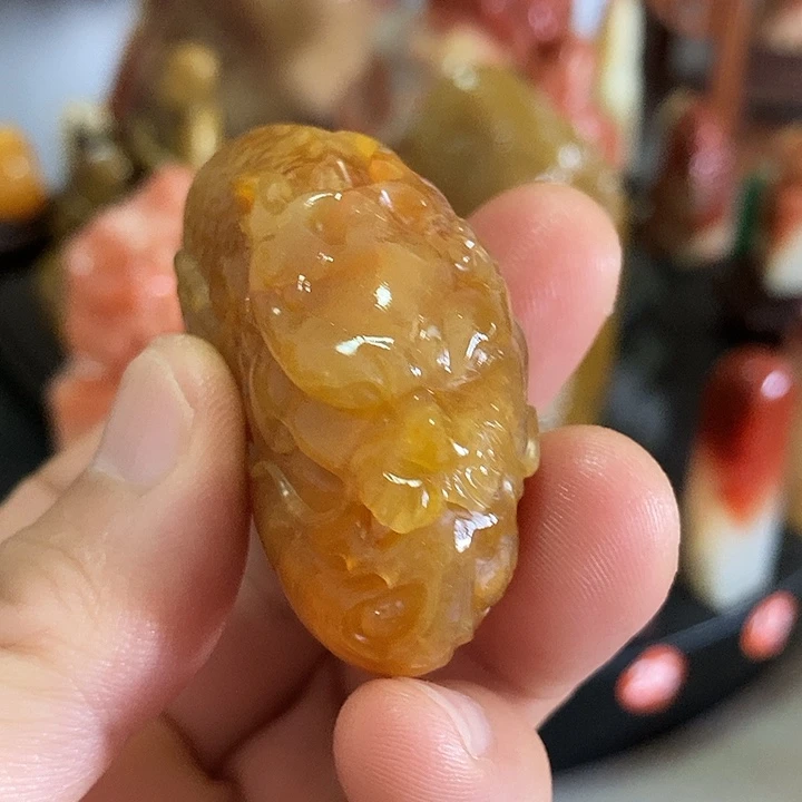 寿山石印石手把件67克