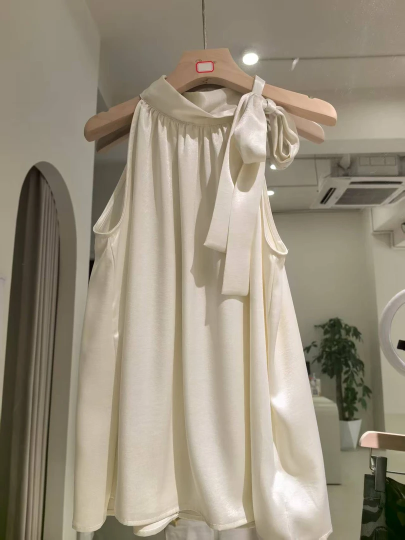 夏季欧式衬衫四季通用宽松无袖甜美休闲常规显瘦内搭