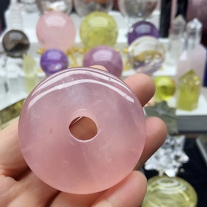 未镶嵌摆件水晶粉晶平安扣