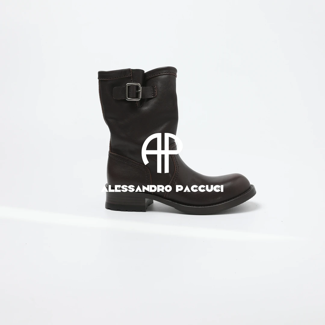 AP洛哥53118XH/53119XH树膏牛皮英伦风粗跟靴子时尚百搭高帮鞋子