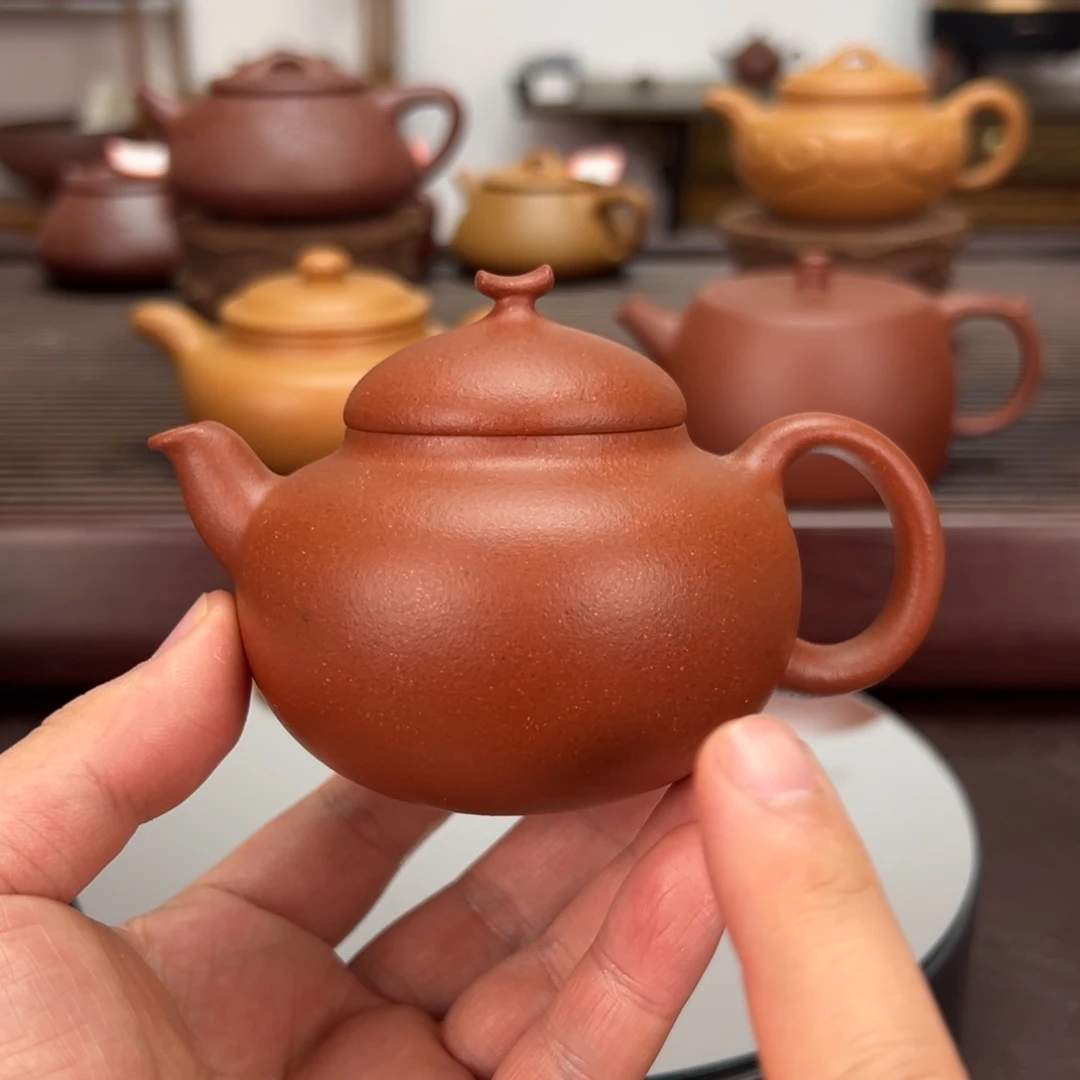紫砂茶壶纯红降坡 150 毫升