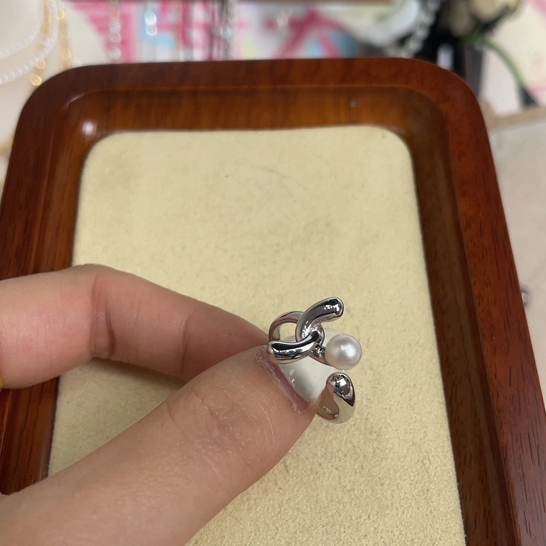 银S925镶嵌戒指海水珍珠