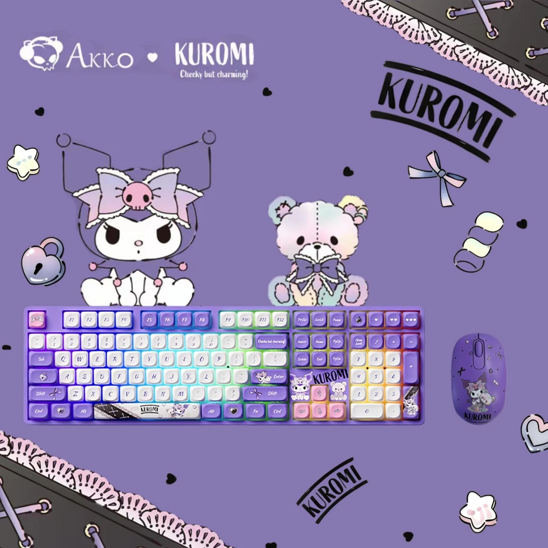【键鼠套装】AKKO 5108B酷洛米联名三模机械键盘可爱女生RGB