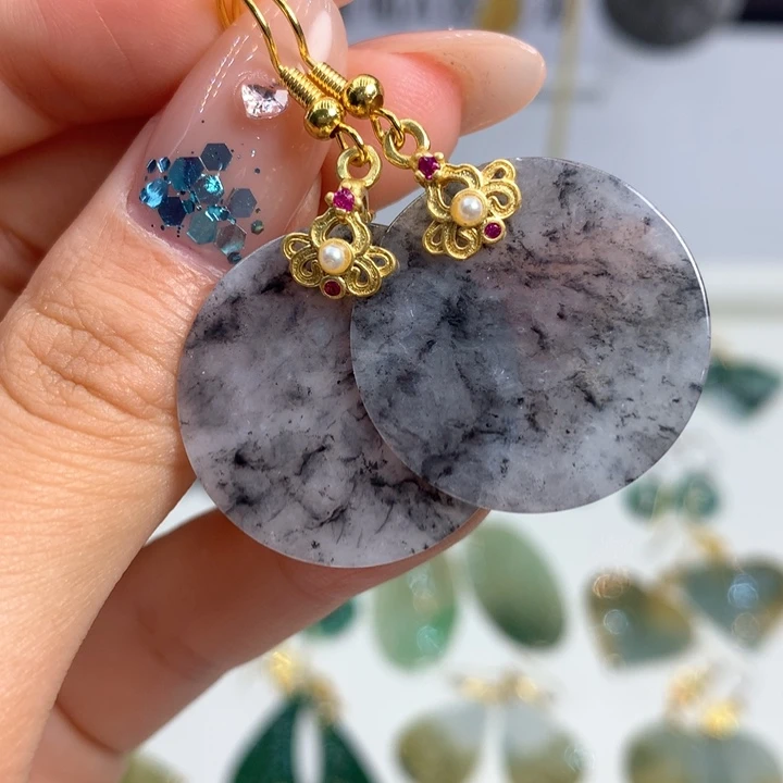 翡翠未镶嵌耳饰耳饰