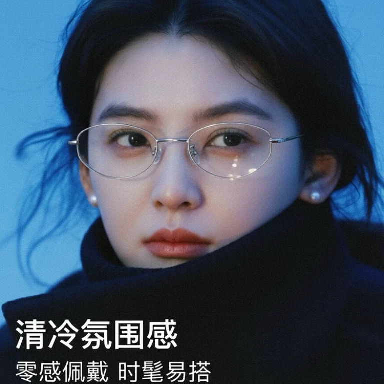 紫妹同款纯欲超轻金属钛架素颜平光镜女御姐风猫眼方圆脸适用59